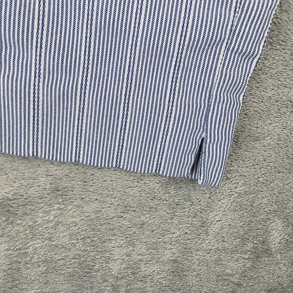 Chico's Pants Womens 8 Blue White Striped Straight Leg Stretch Side Slit Hem - Picture 6 of 14